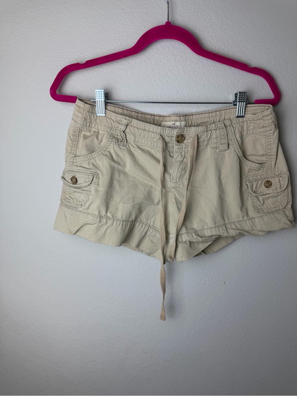Y2K Hollister Casual Drawstring Cargo Women’s Shorts in Beige